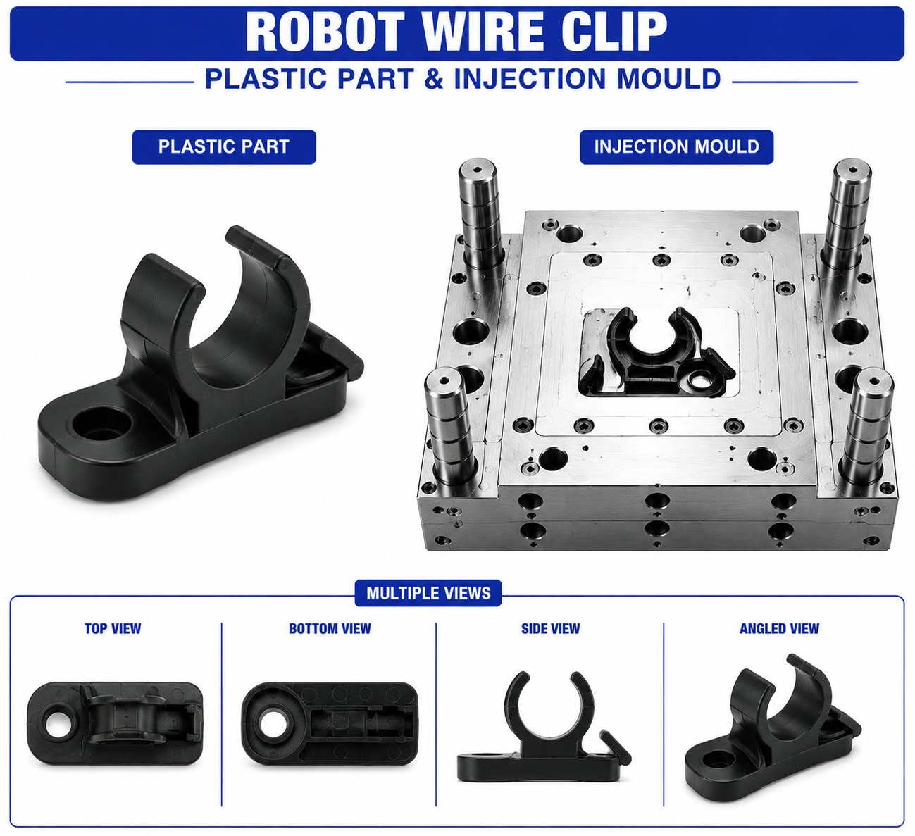Robot Plastic Wire Clip Mould and Moulding Services